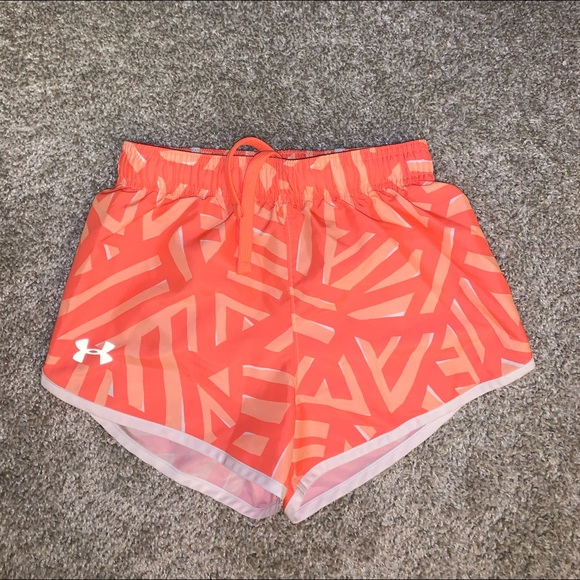 Under Armour Girls Orange Athletic shorts size YSM - Picture 3 of 8